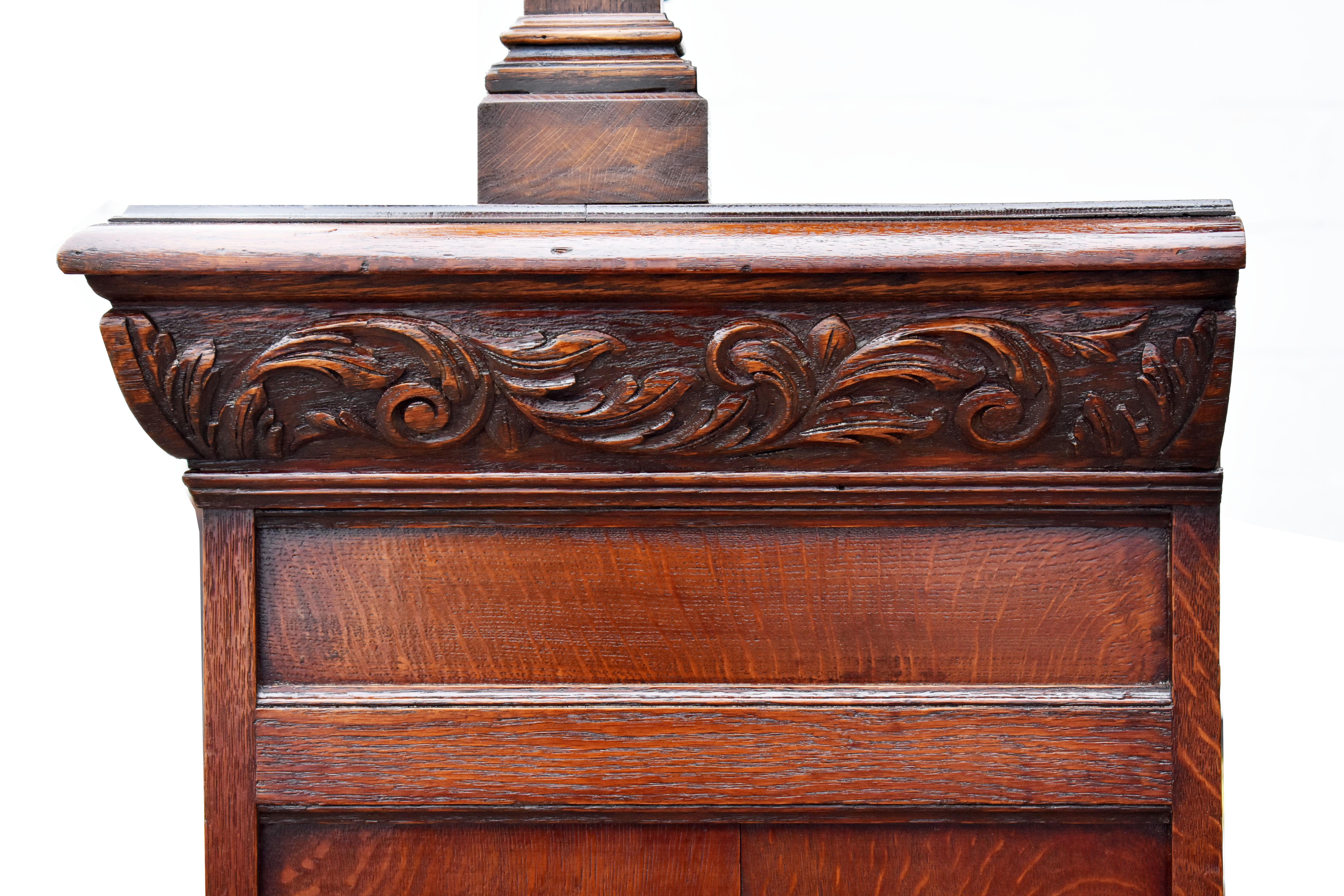 19th Century English Victorian Carved Oak Front and Back Bar 11
