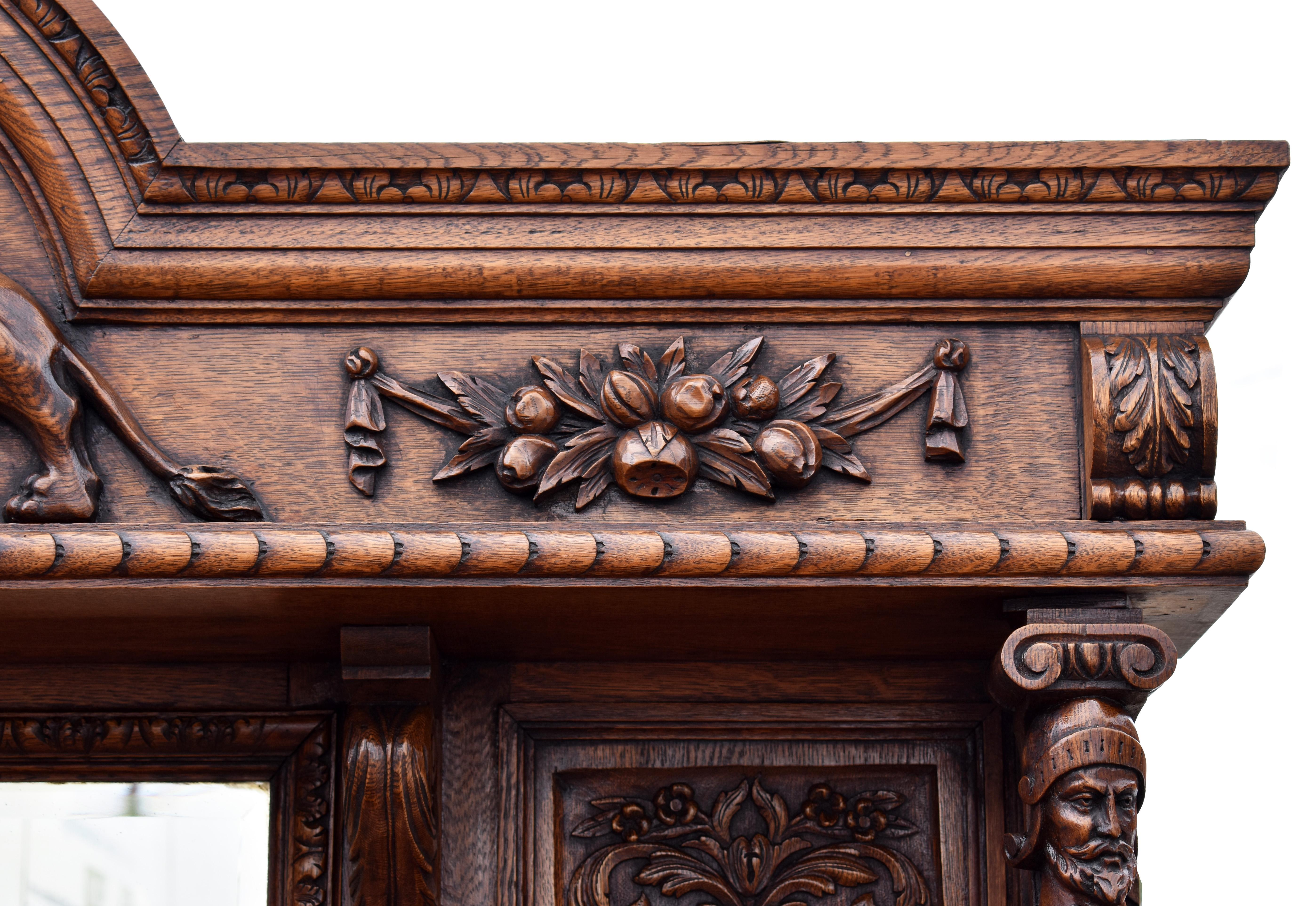 19th Century English Victorian Carved Oak Front and Back Bar 9