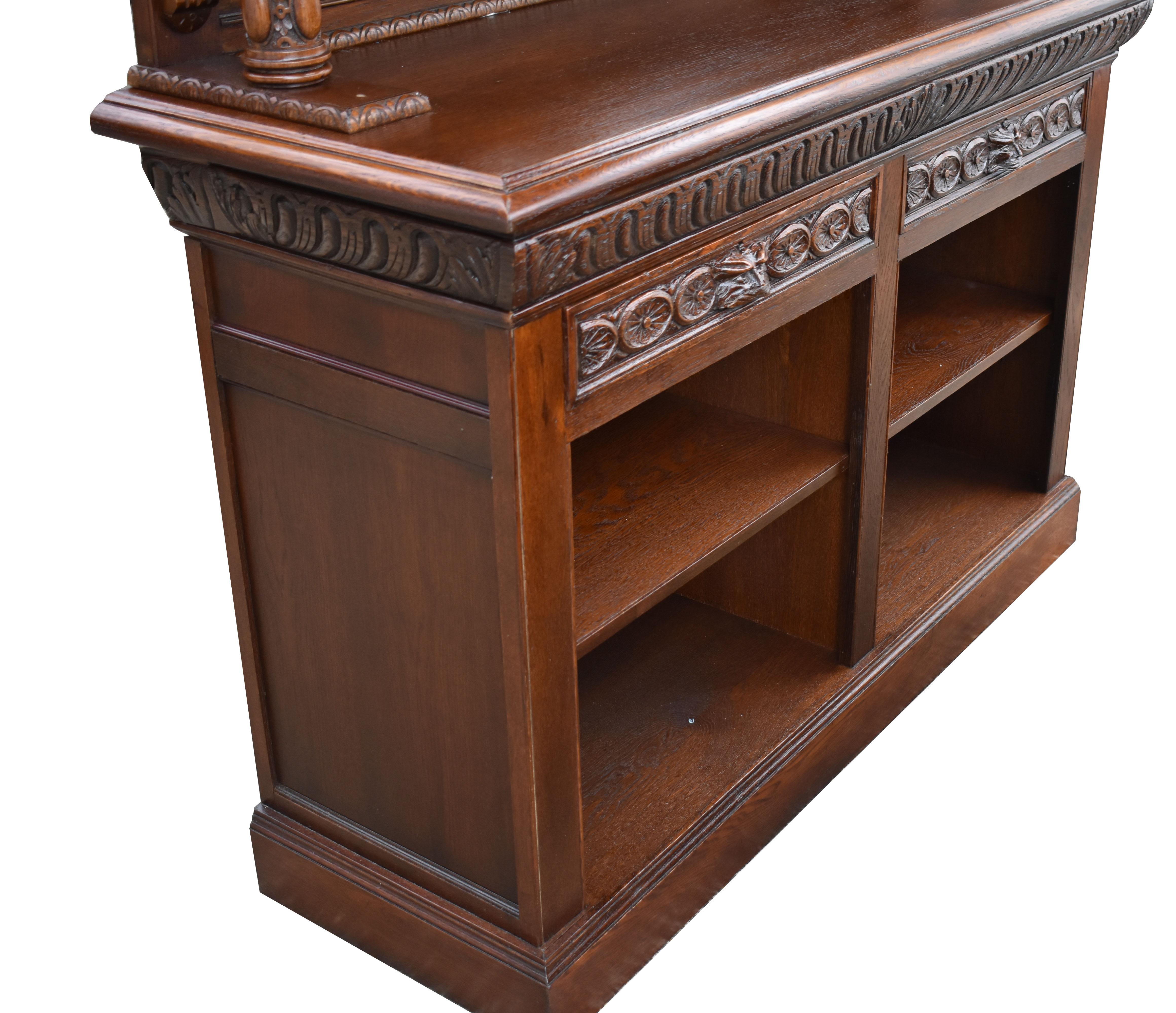 19th Century English Victorian Carved Oak Front and Back Bar 13