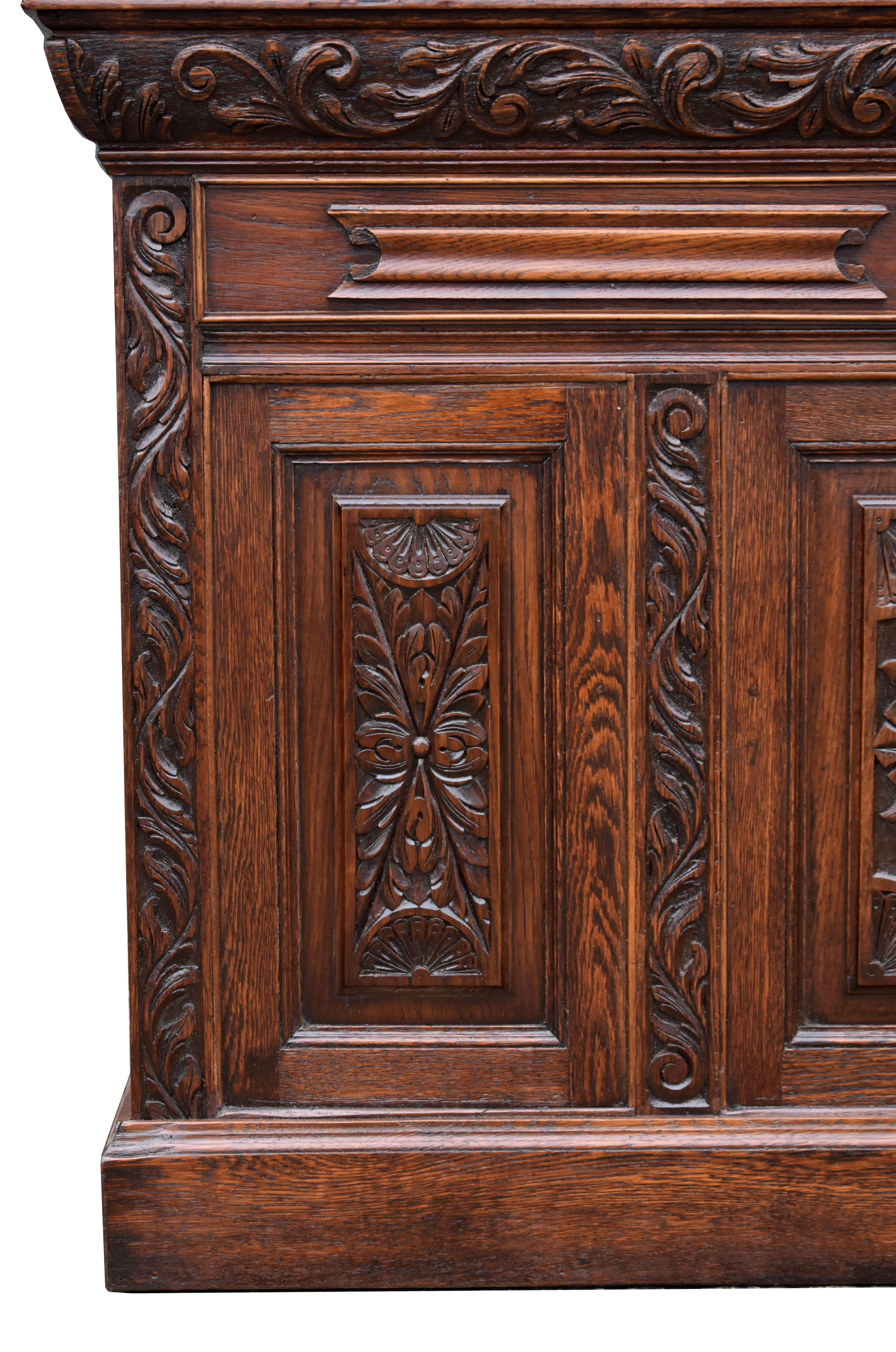 19th Century English Victorian Carved Oak Front and Back Bar 2