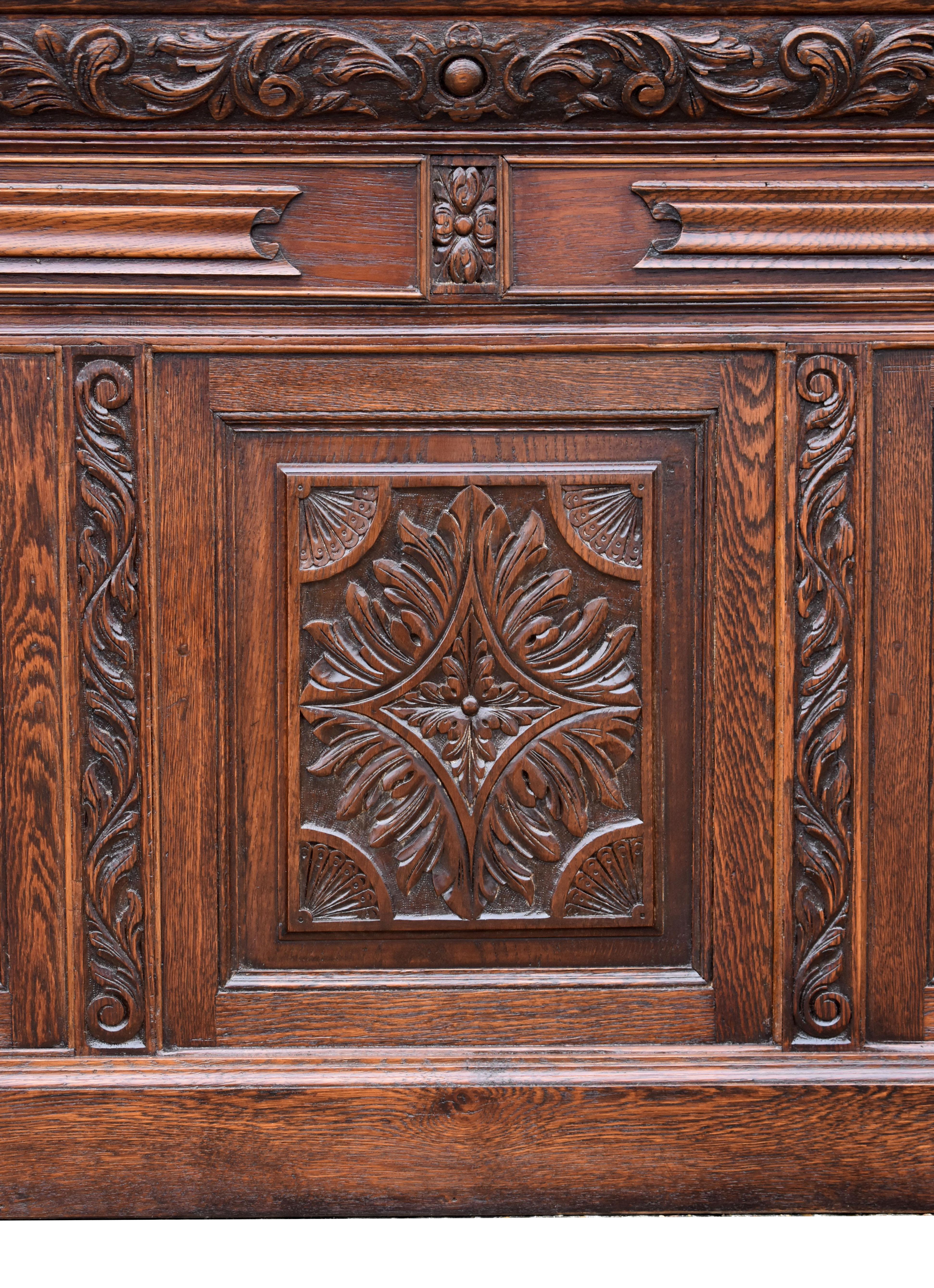 19th Century English Victorian Carved Oak Front and Back Bar 3