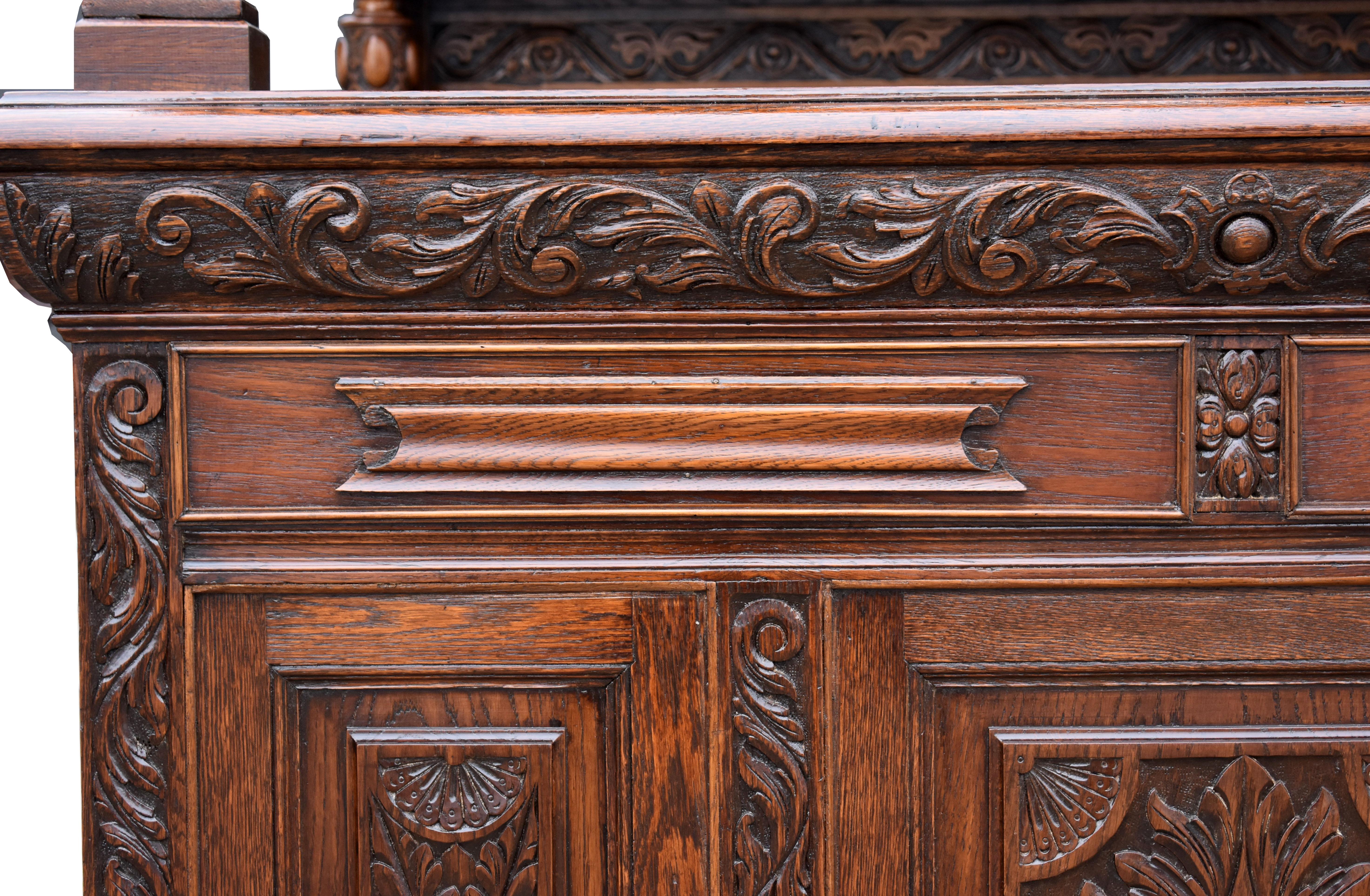 19th Century English Victorian Carved Oak Front and Back Bar 5