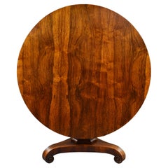 19th Century English Victorian Circular Rosewood Breakfast Table