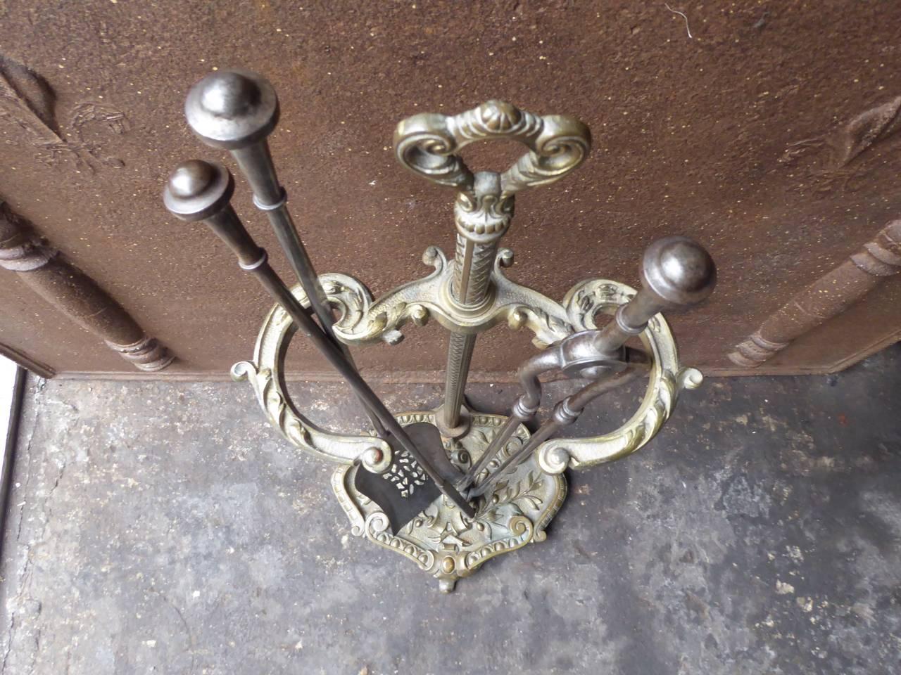 British 19th Century English Victorian Companion Set or Fireplace Tools