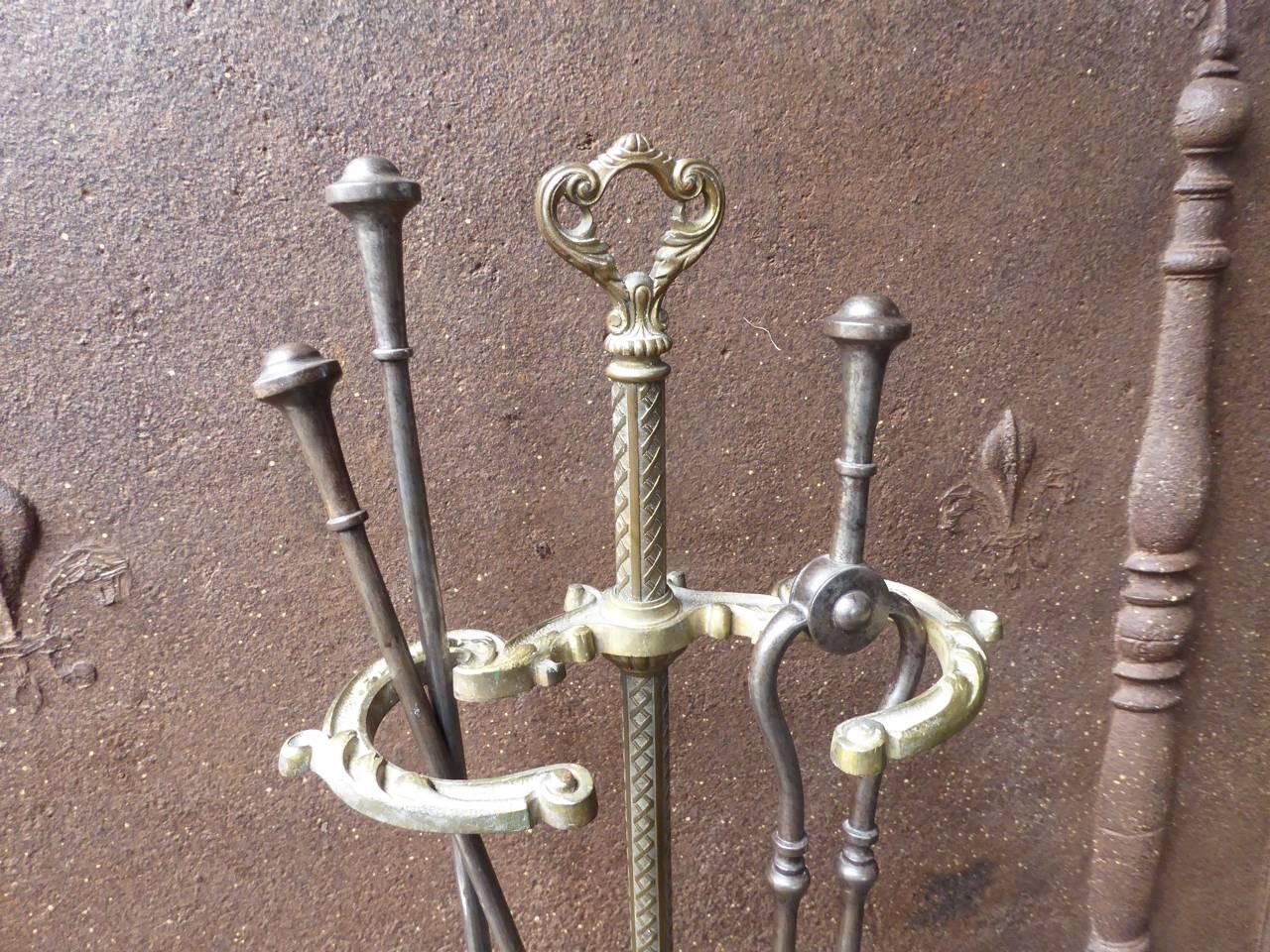 19th Century English Victorian Companion Set or Fireplace Tools In Good Condition In Amerongen, NL