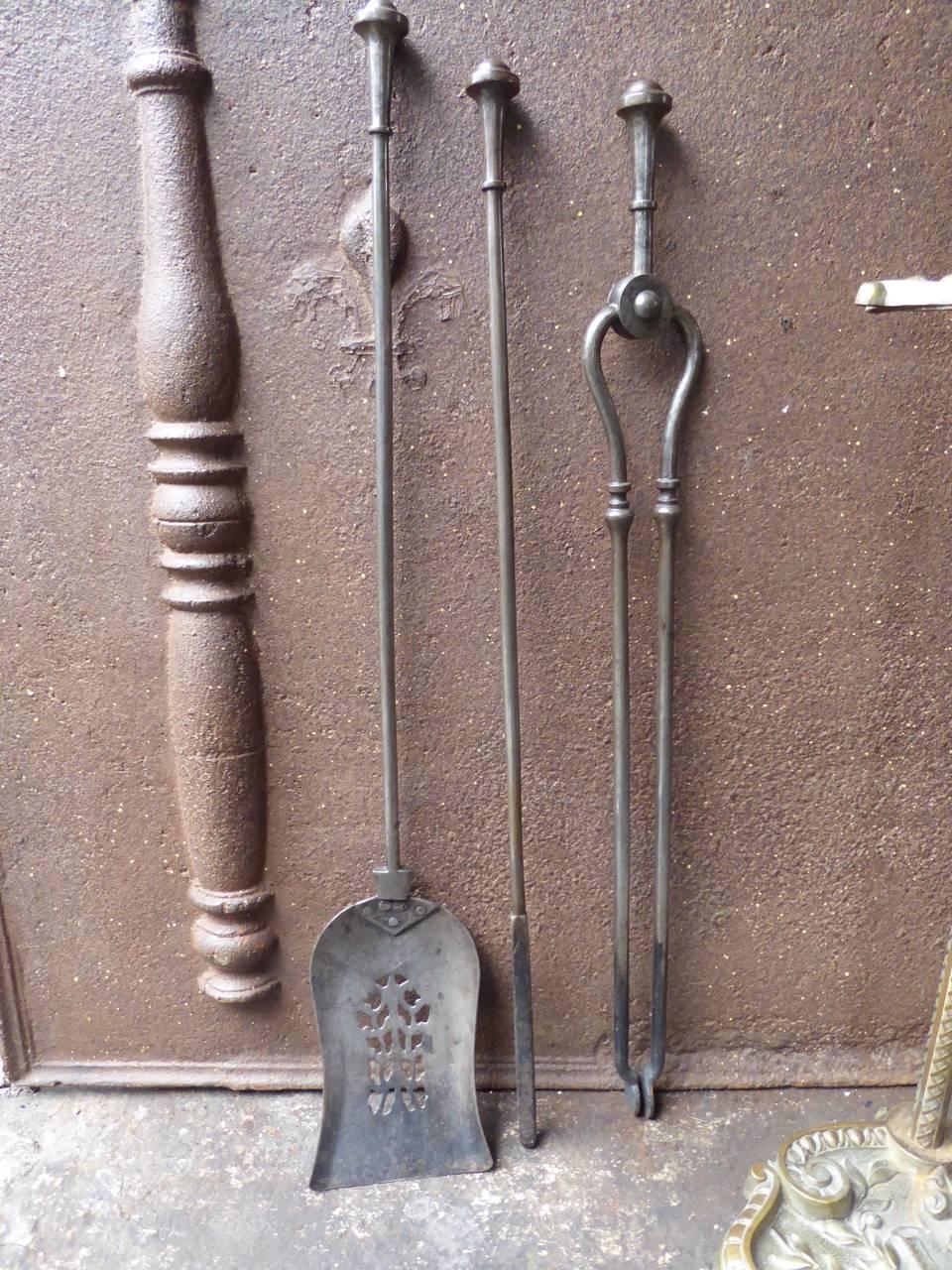 19th Century English Victorian Companion Set or Fireplace Tools 1