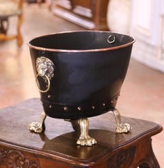 Englische viktorianische Kohlenskulptur aus Kupfer und Bronze des 19. Jahrhunderts mit Originalfutter