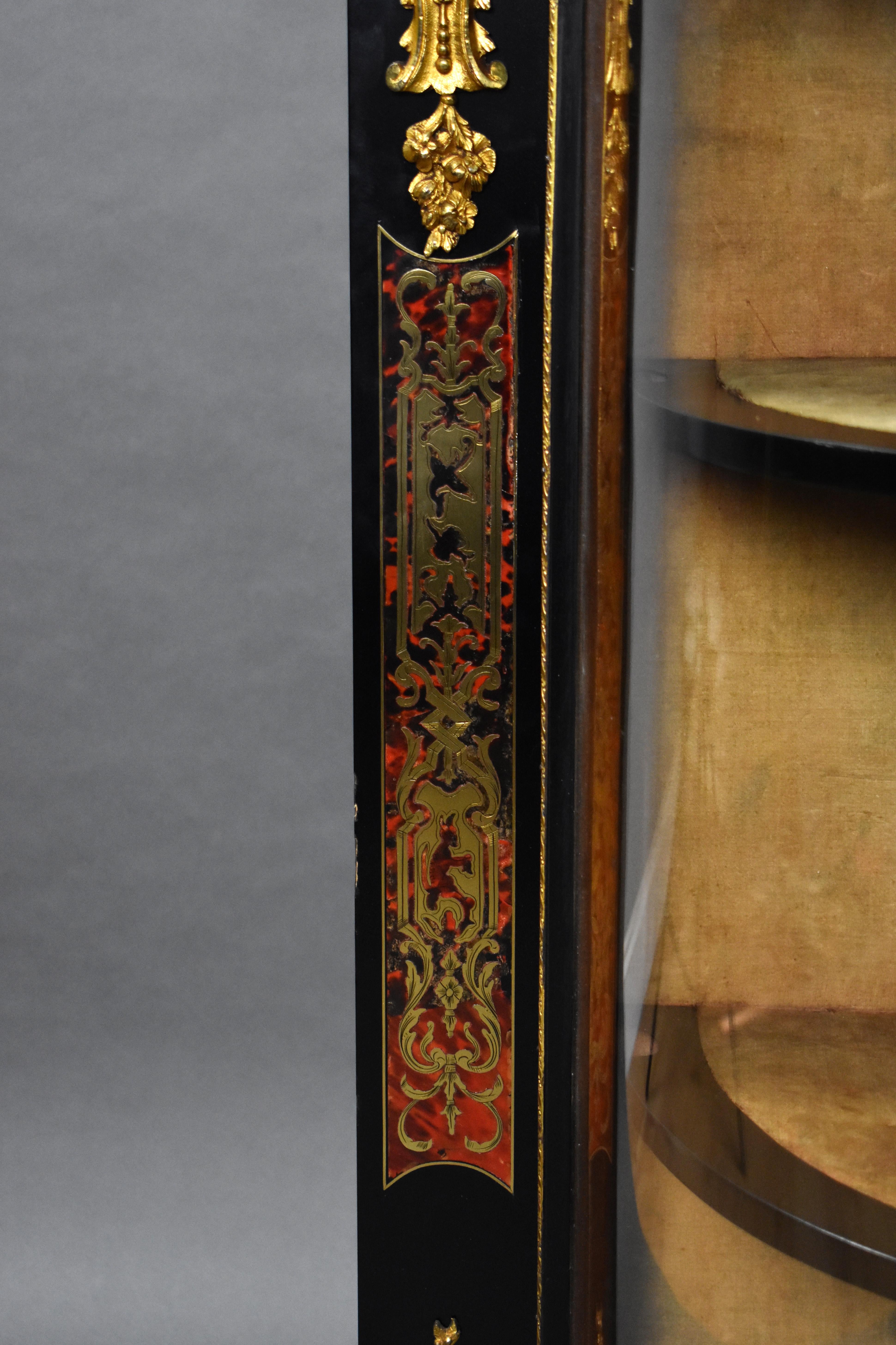 19th Century English Victorian Ebonised Boulle Credenza 2