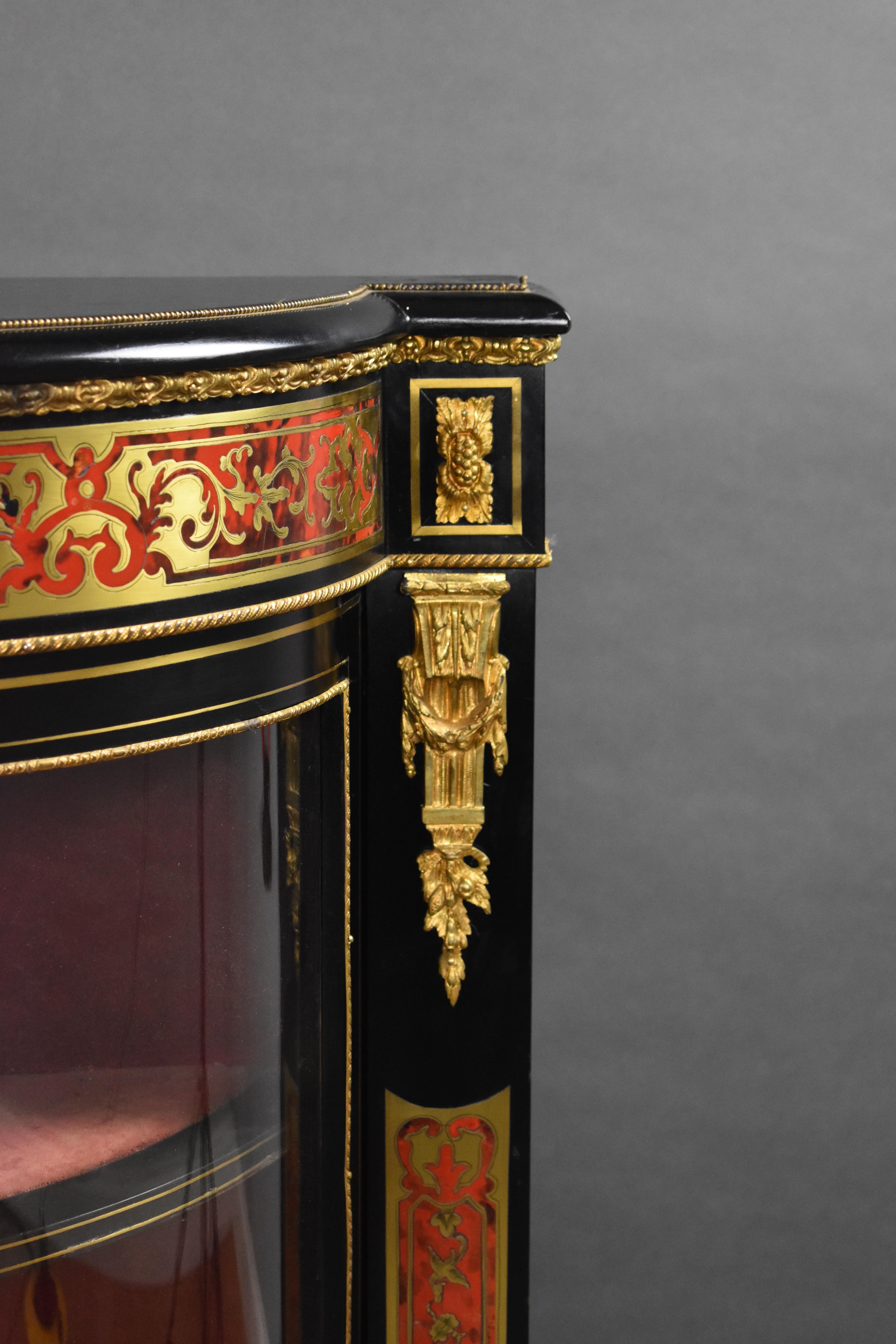 19th Century English Victorian Ebonised Boulle Marquetry Credenza 8