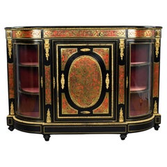 19th Century English Victorian Ebonised Boulle Marquetry Credenza