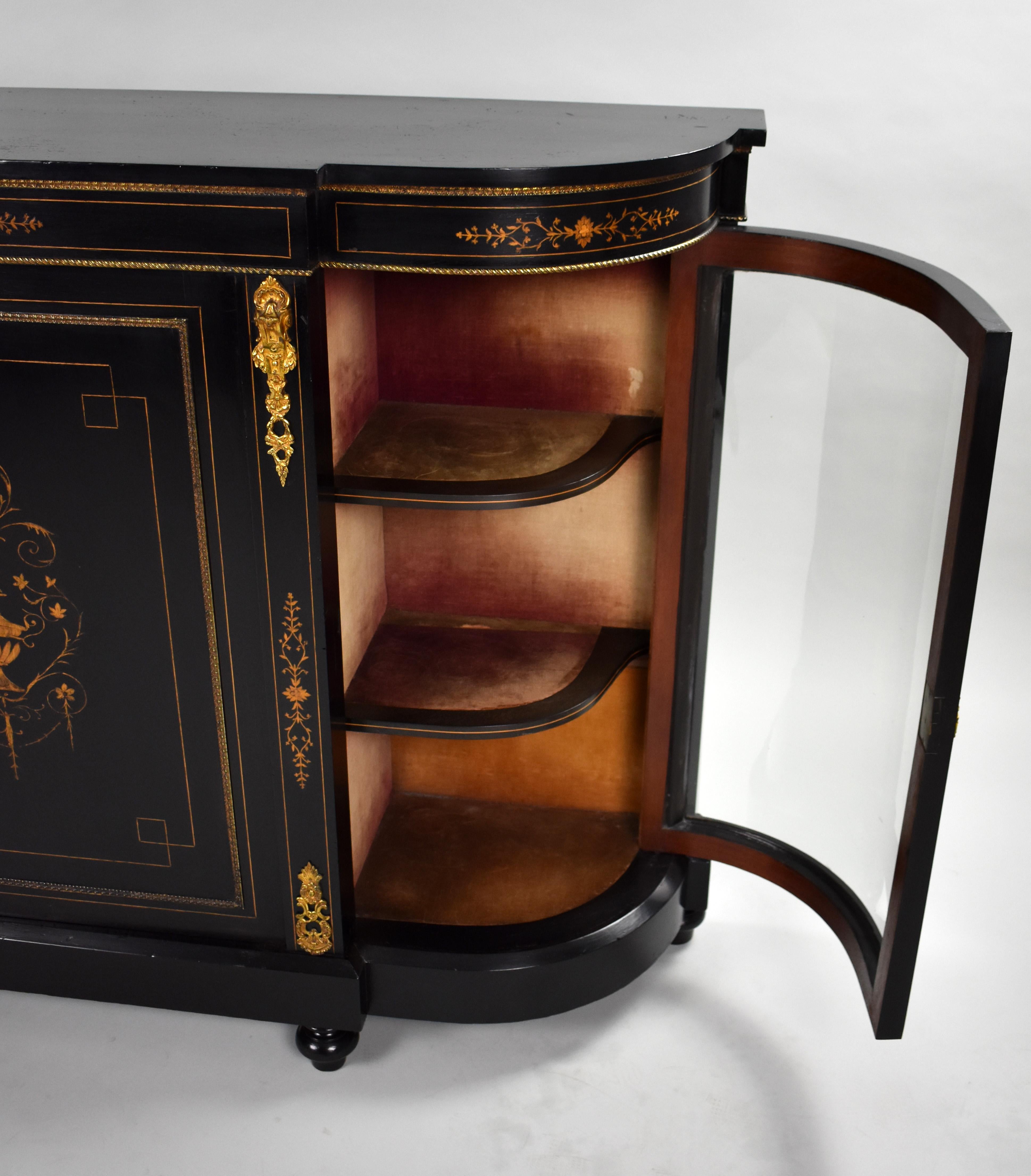 Credenza inglese vittoriana ebanizzata del XIX secolo in vendita 6
