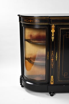 19th Century English Victorian Ebonised Credenza