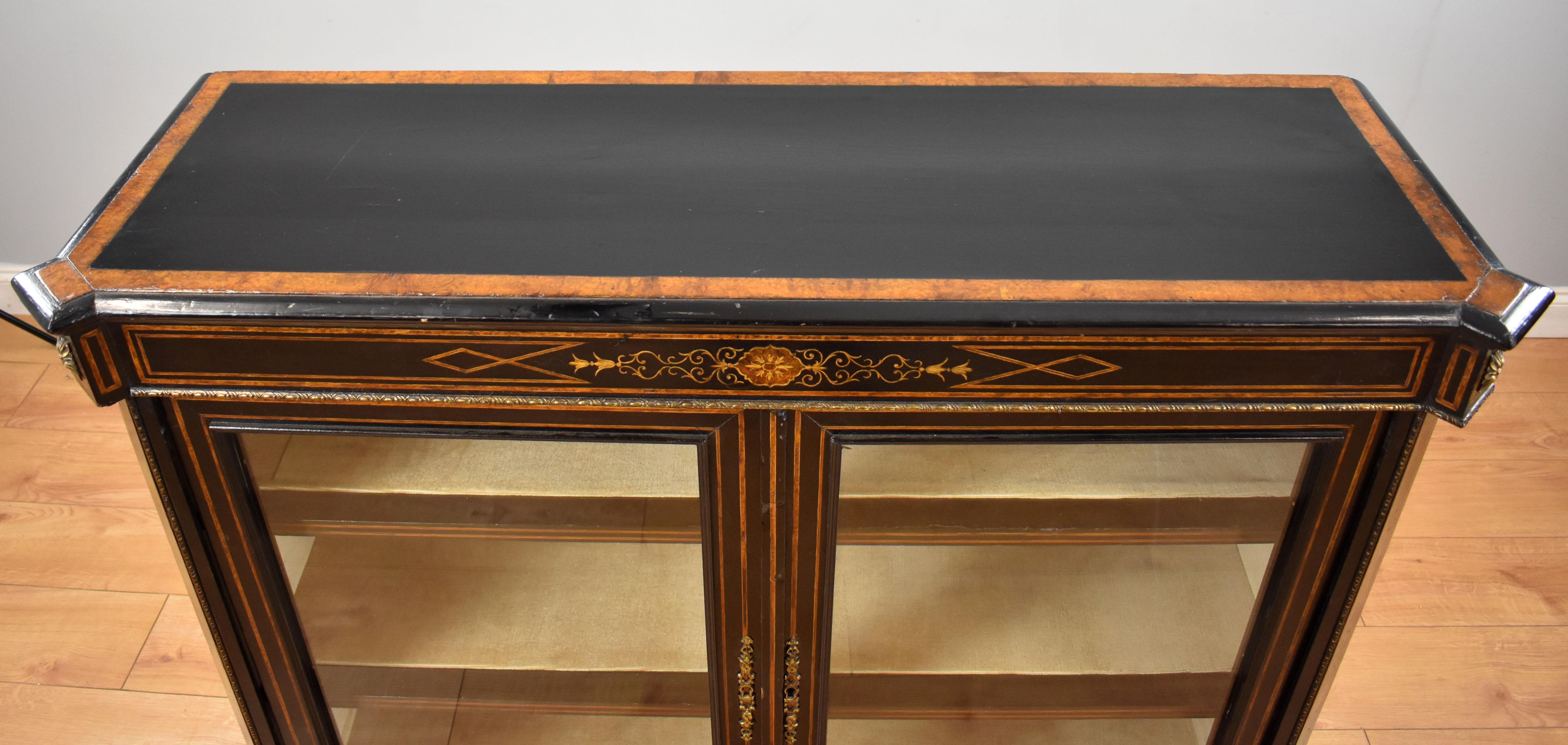 19th Century English Victorian Ebonised Pier Cabinet 2