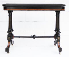 19th Century English Victorian Ebonized Card Table