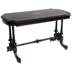 19th Century English Victorian Ebonized Center Table