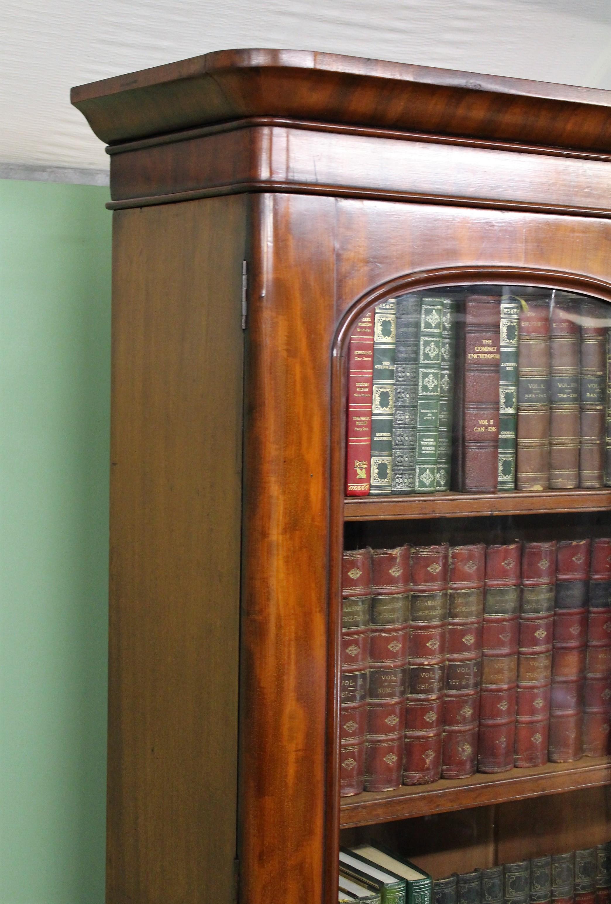 19th Century English Victorian Figured Mahogany Library Bookcase 13