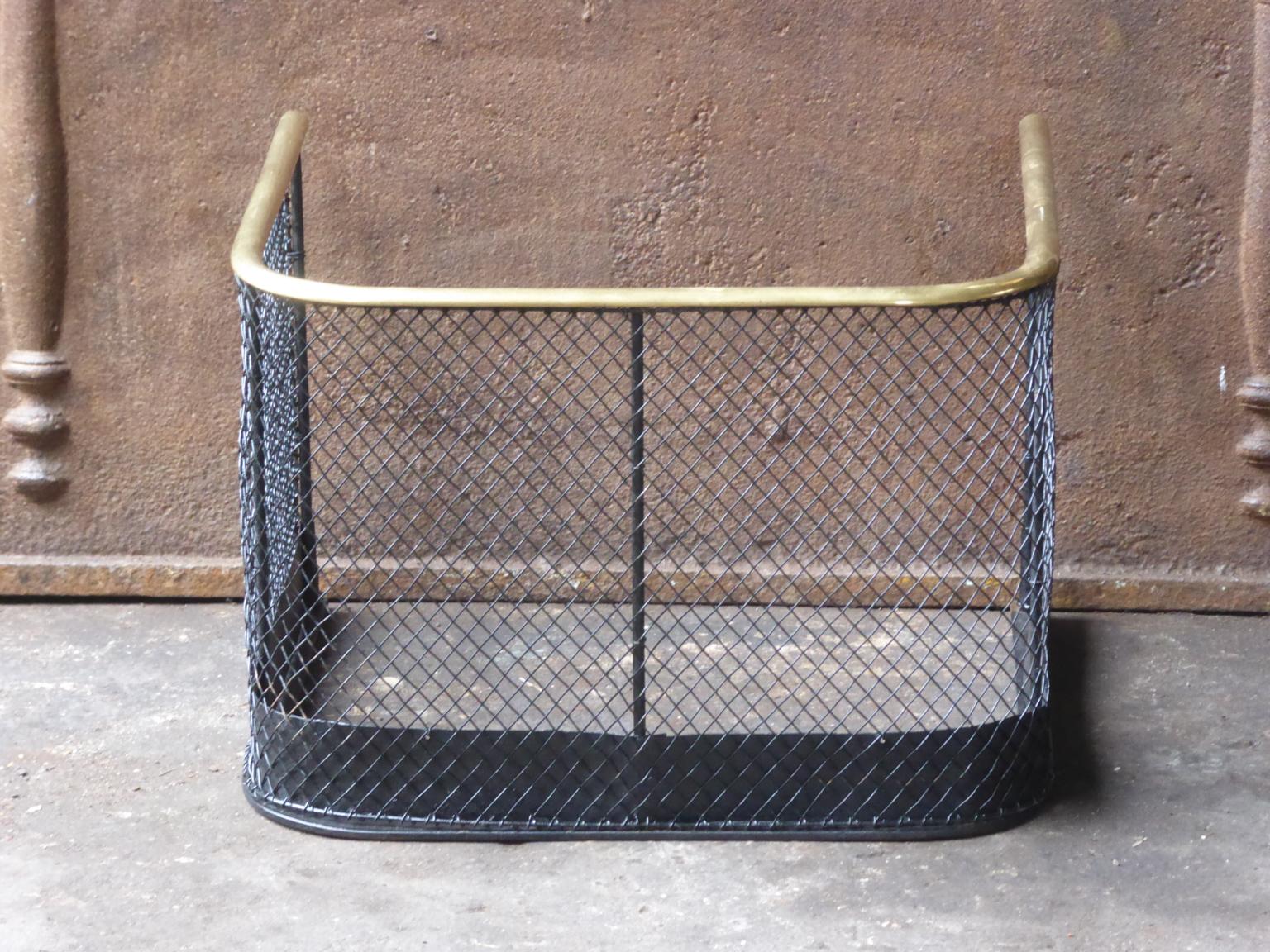 19th century English Victorian fireguard - fireplace guard made of polished brass, iron and iron mesh. The fire guard is in a good condition and is fully functional.







 