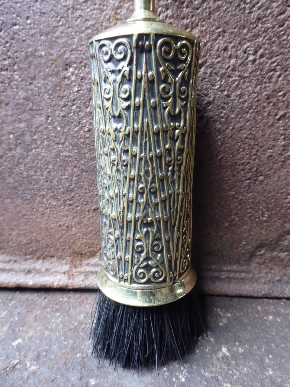 Polished 19th Century English Victorian Fireplace Brush