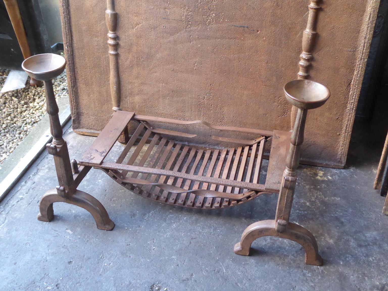 Cast 19th Century English Victorian Fireplace Grate or Fire Grate