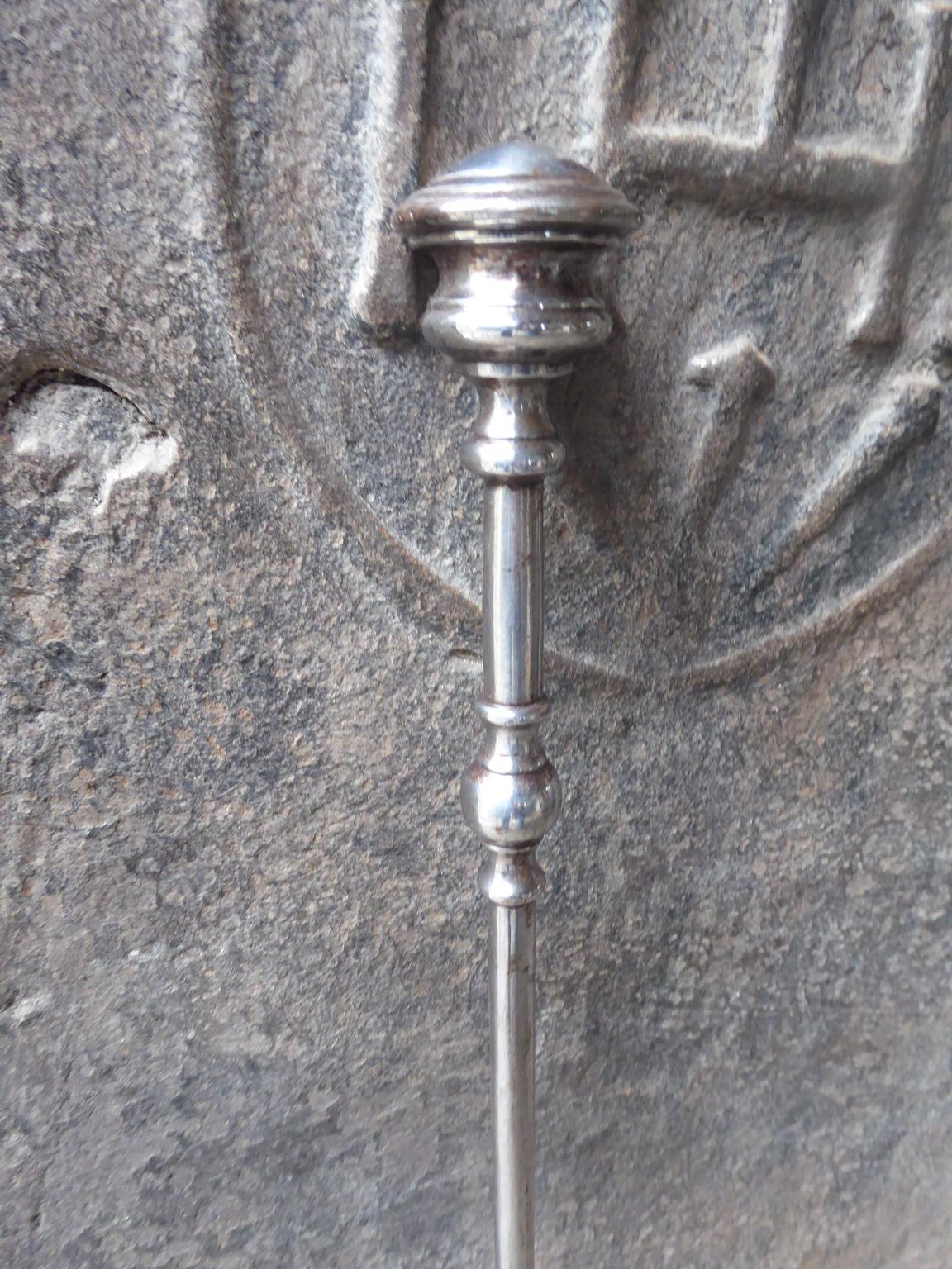 19th Century English Victorian Fireplace Poker, Polished Steel In Good Condition For Sale In Amerongen, NL