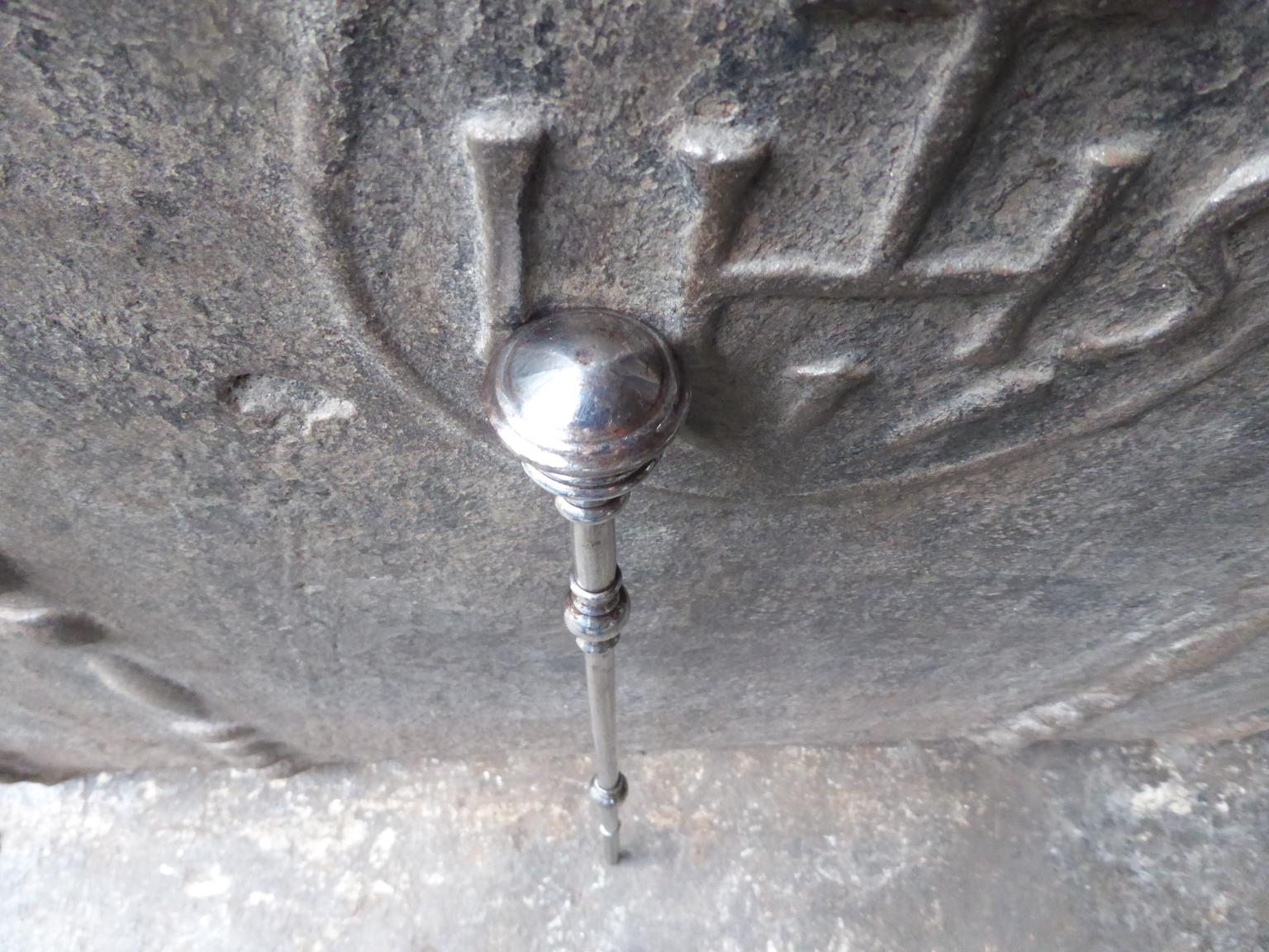 19th Century English Victorian Fireplace Poker, Polished Steel For Sale 1