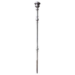 19th Century English Victorian Fireplace Poker, Polished Steel