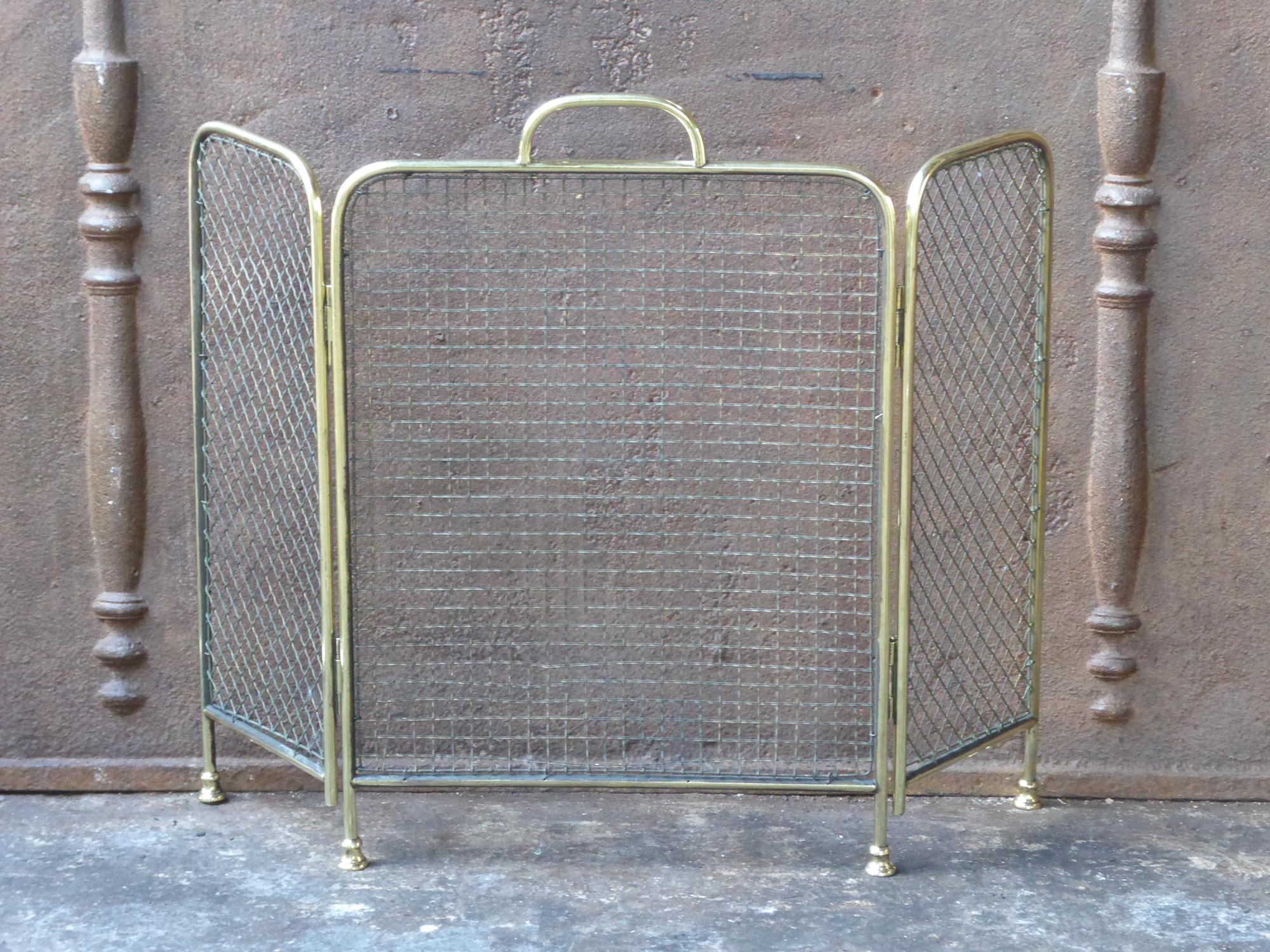 19th century English Victorian fireplace screen made of polished brass and iron mesh.

We have a unique and specialized collection of antique and used fireplace accessories consisting of more than 1000 listings at 1stdibs. Amongst others, we