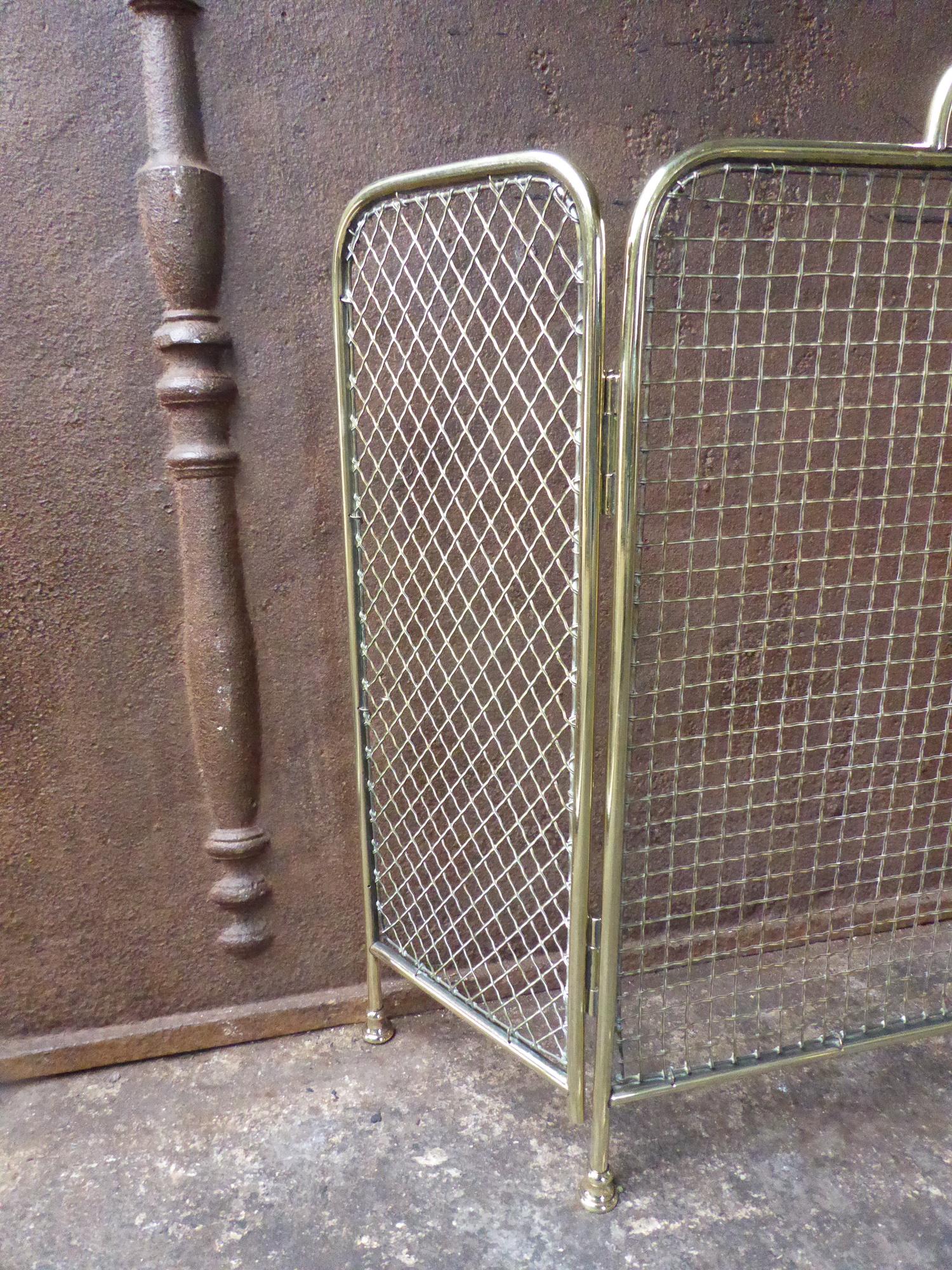 Polished 19th Century English Victorian Fireplace Screen or Fire Screen