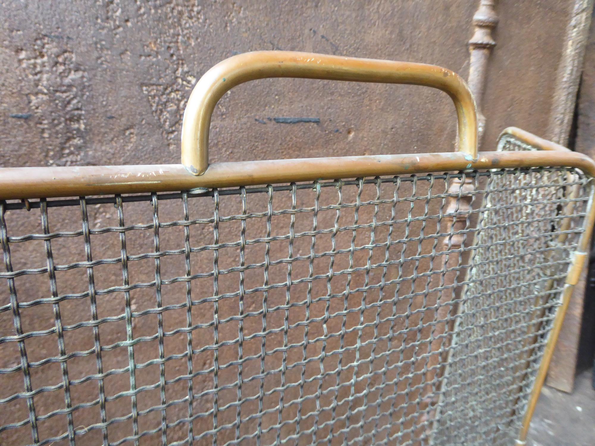 Brass 19th Century English Victorian Fireplace Screen or Fire Screen