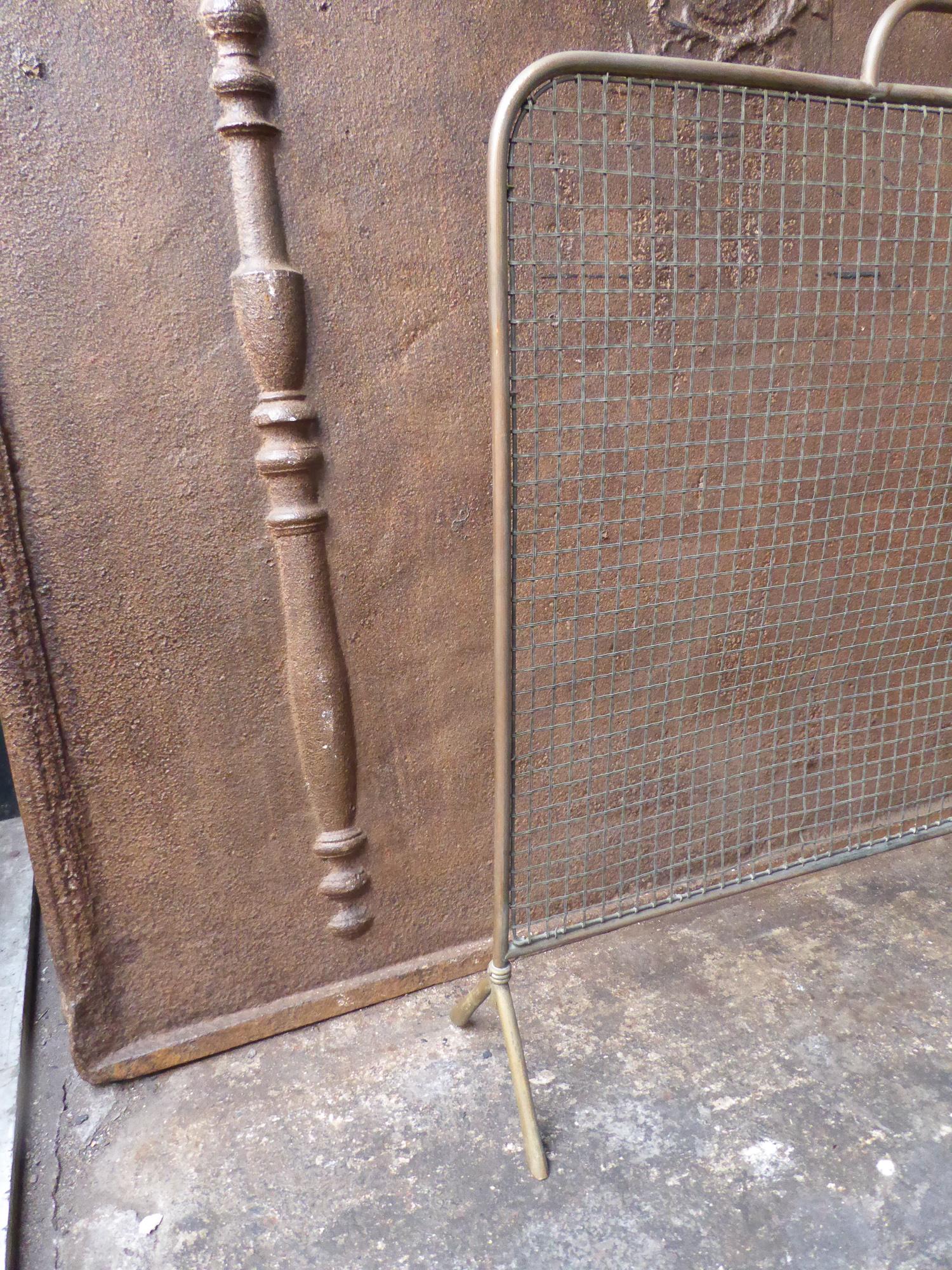 Brass 19th Century English Victorian Fireplace Screen or Fire Screen