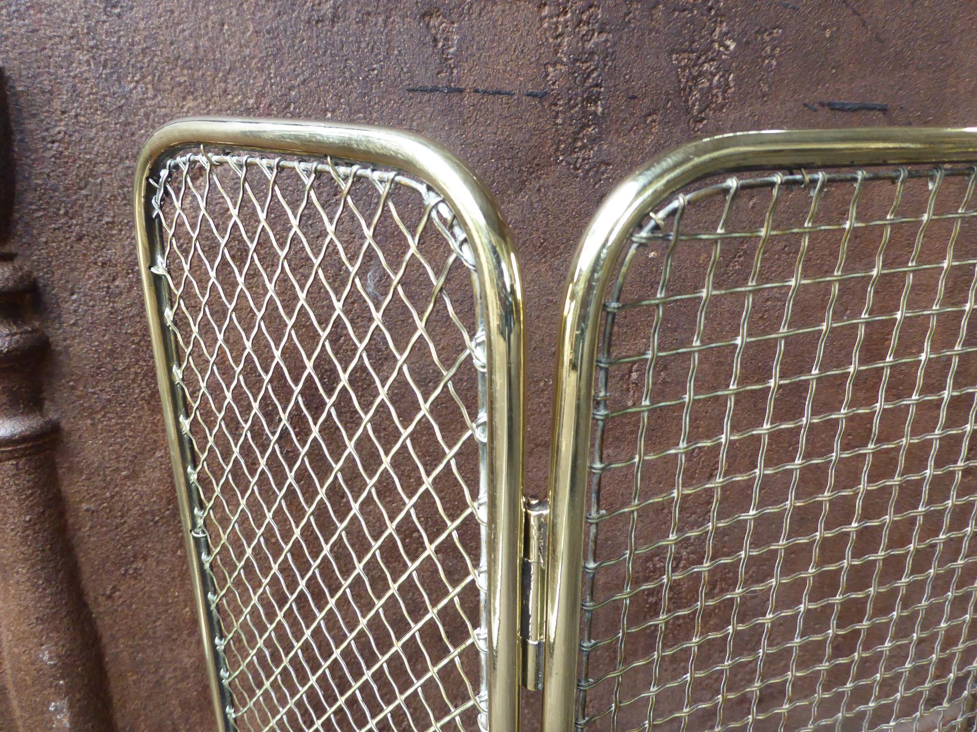 Brass 19th Century English Victorian Fireplace Screen or Fire Screen