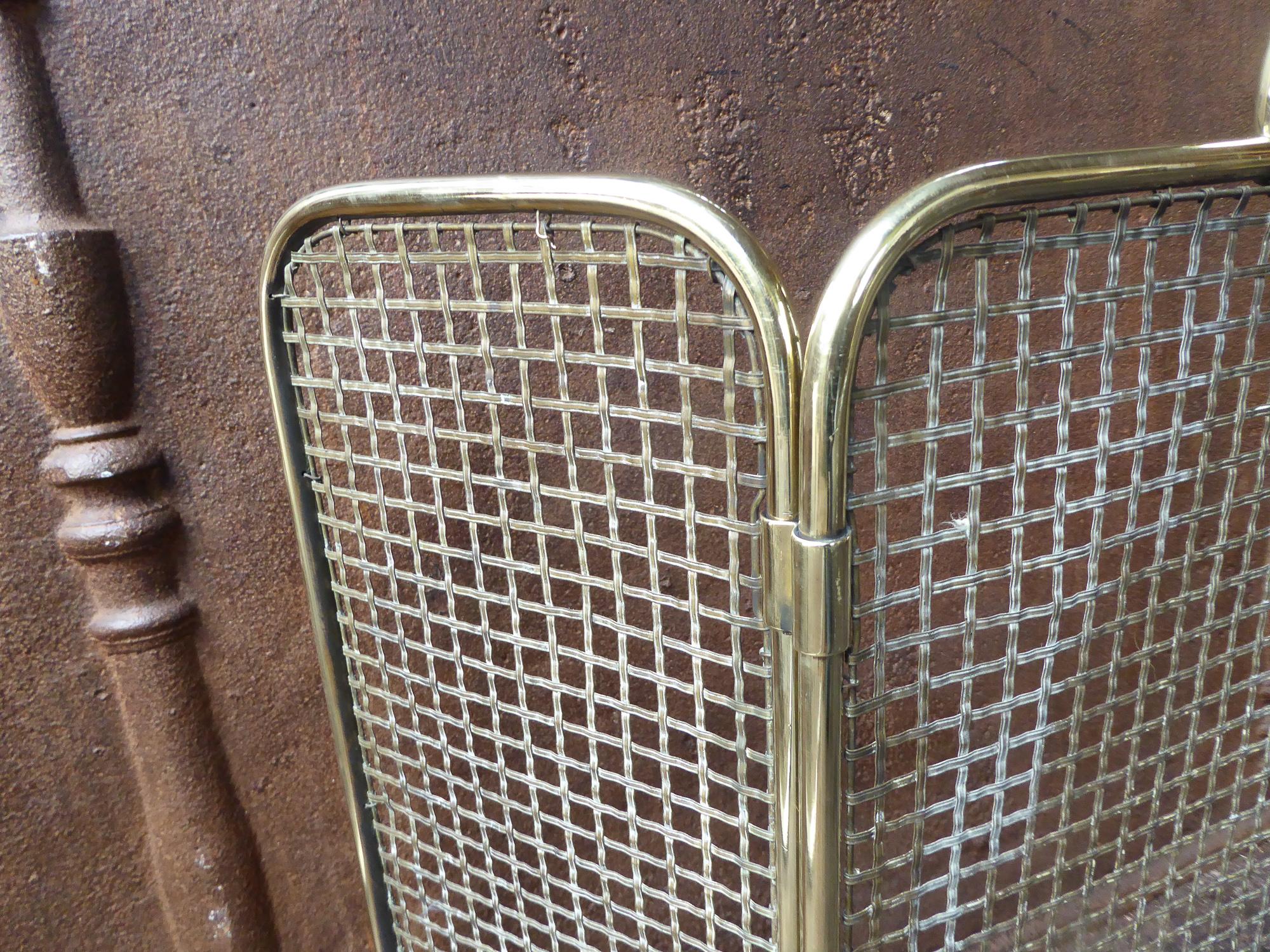 Brass 19th Century English Victorian Fireplace Screen or Fire Screen