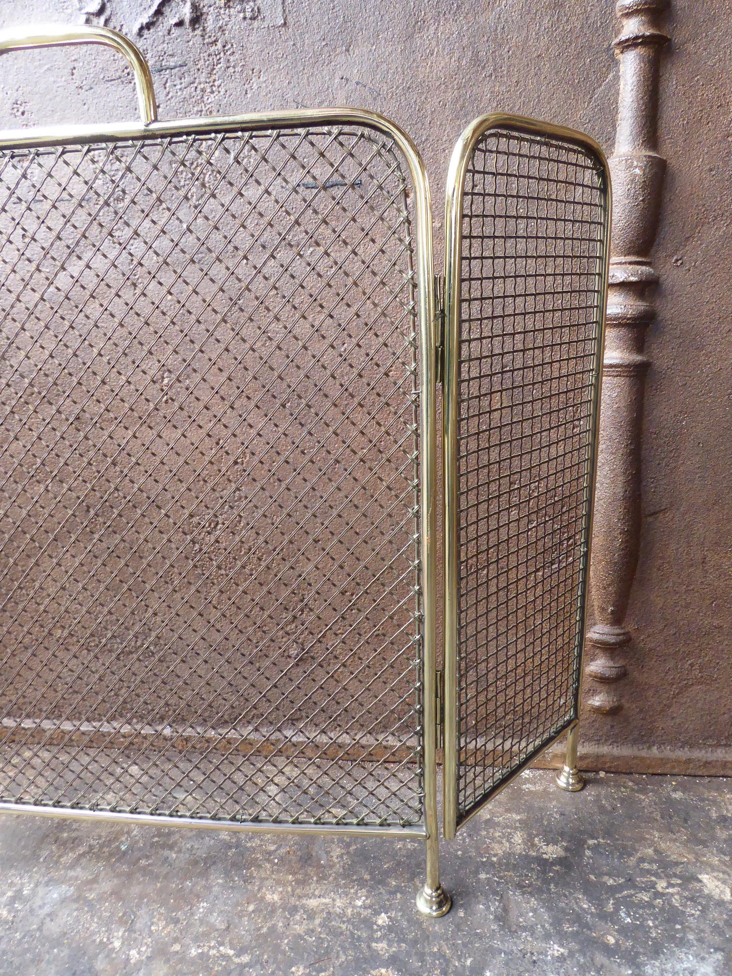 Brass 19th Century English Victorian Fireplace Screen or Fire Screen