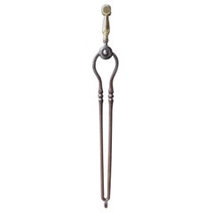 19th Century English Victorian Fireplace Tongs or Fire Tongs