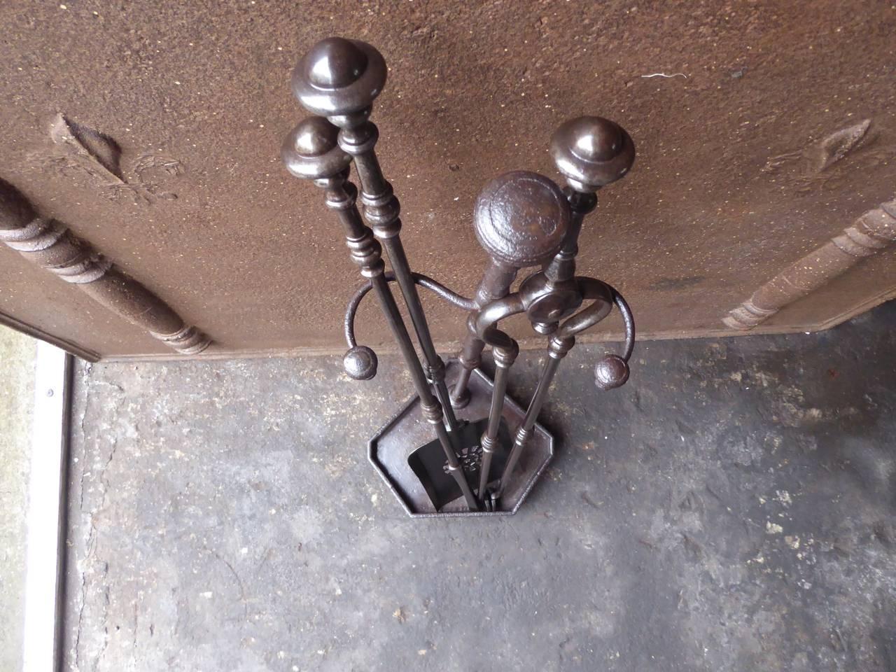 19th Century English Victorian Fireplace Tools or Companion Set 6