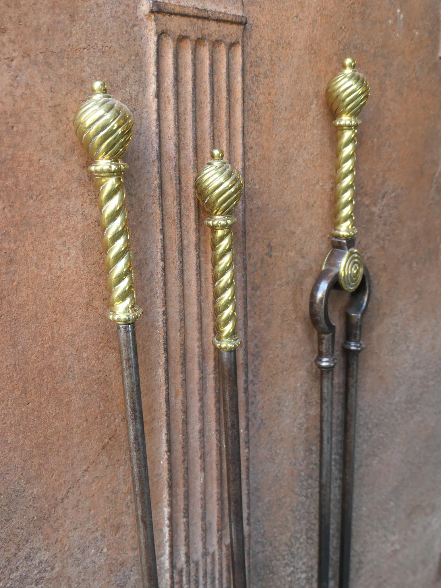 19th Century English Victorian Fireplace Tools or Companion Set For Sale 10