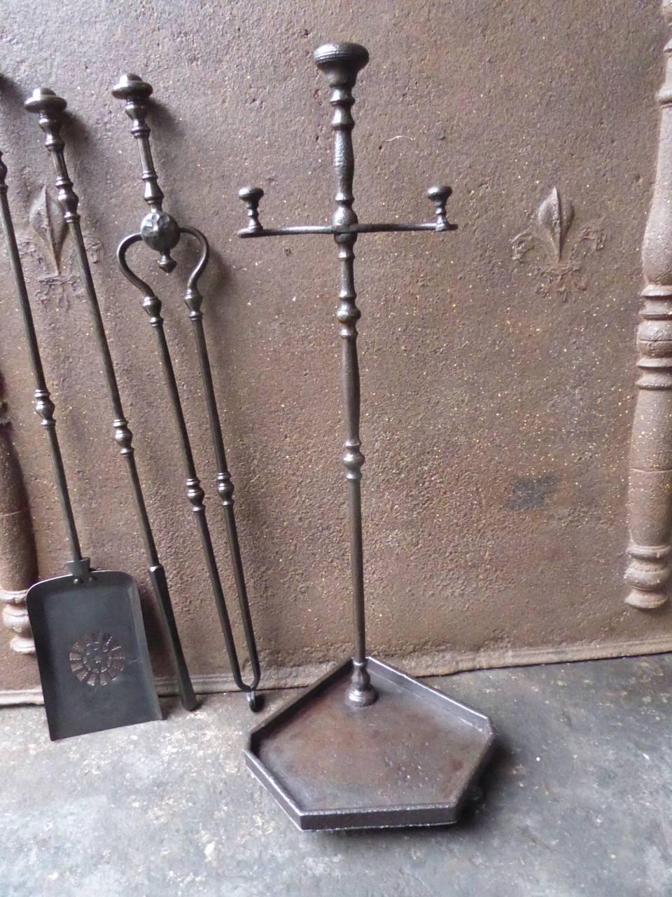19th Century English Victorian Fireplace Tools or Companion Set 1