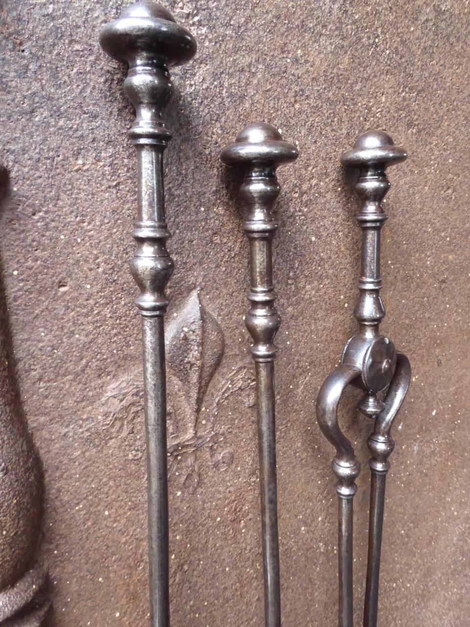 19th Century English Victorian Fireplace Tools or Companion Set 3