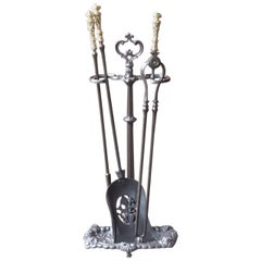 Antique 19th Century English Victorian Fireplace Tools or Companion Set