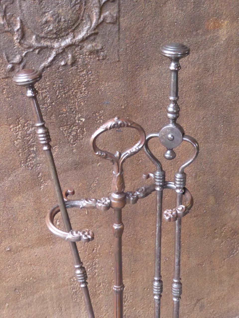 British 19th Century English Victorian Fireplace Tools or Fire Tool Set