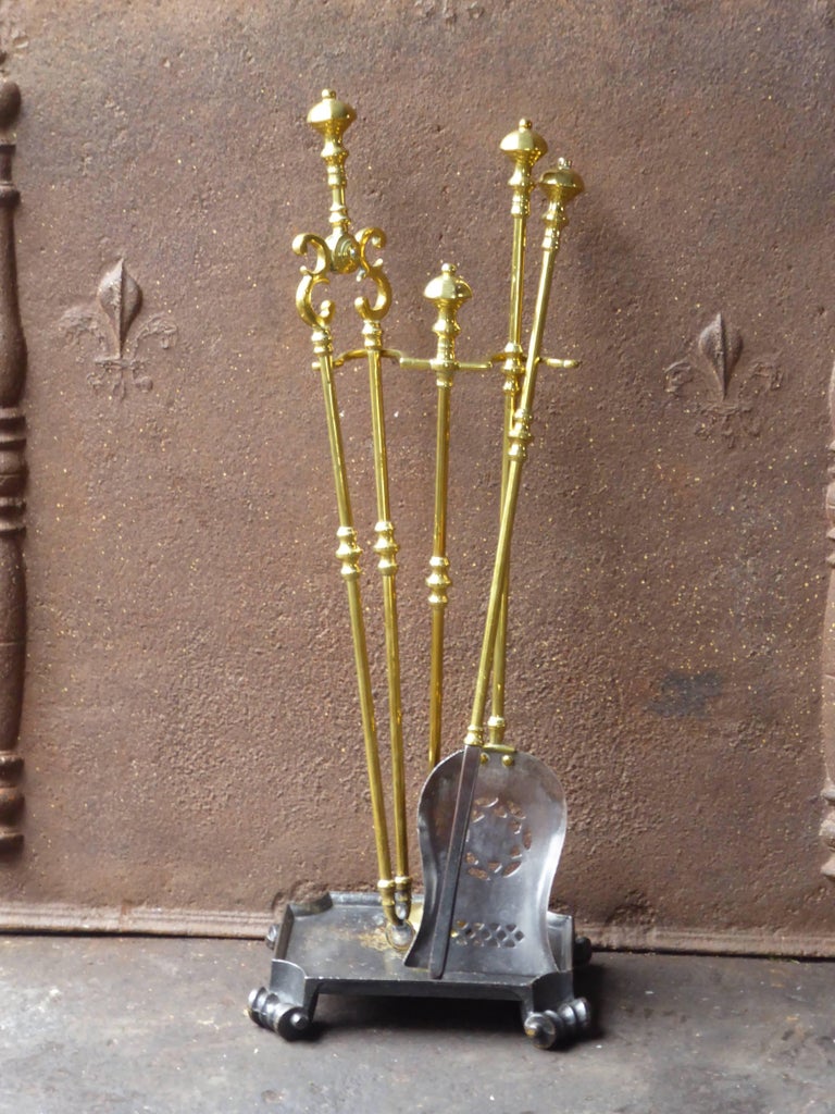 19th Century English Victorian Fireplace Tools Or Fire Tools For