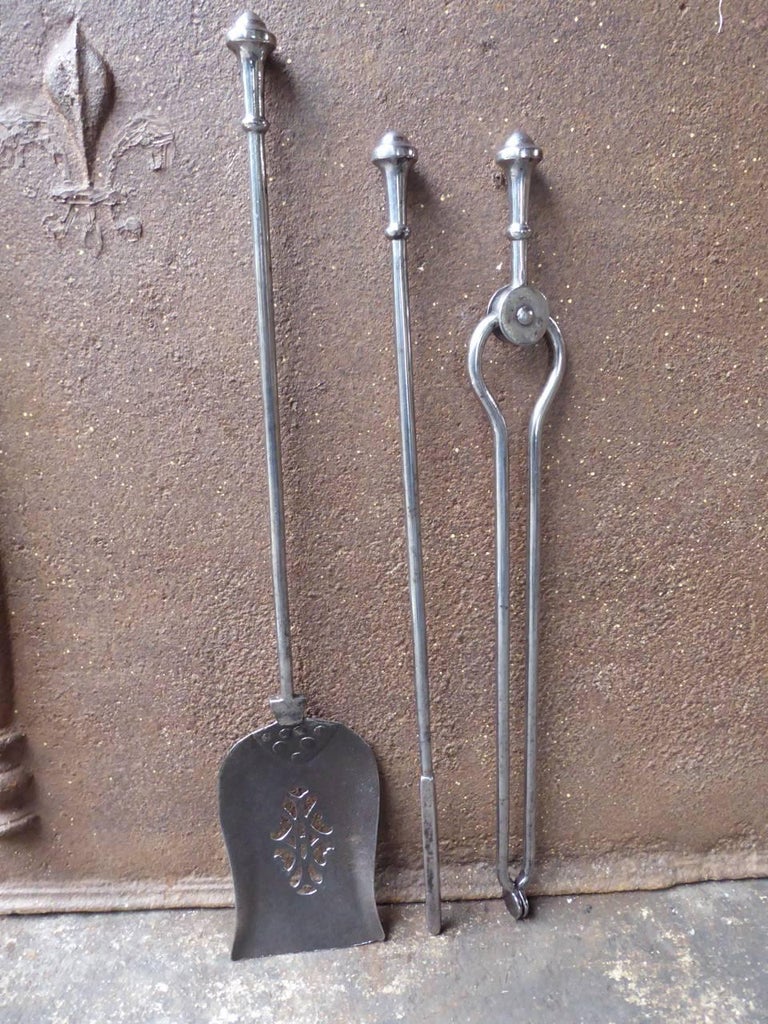 19th Century English Victorian Fireplace Tools Or Fire Tools For