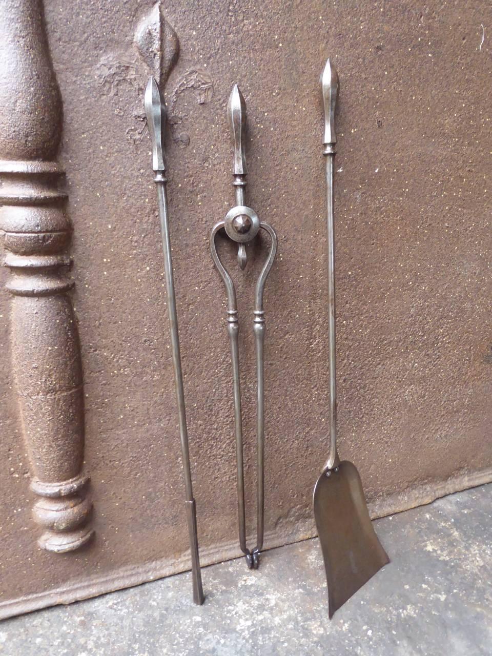 British 19th Century English Victorian Fireplace Tools or Fire Tools