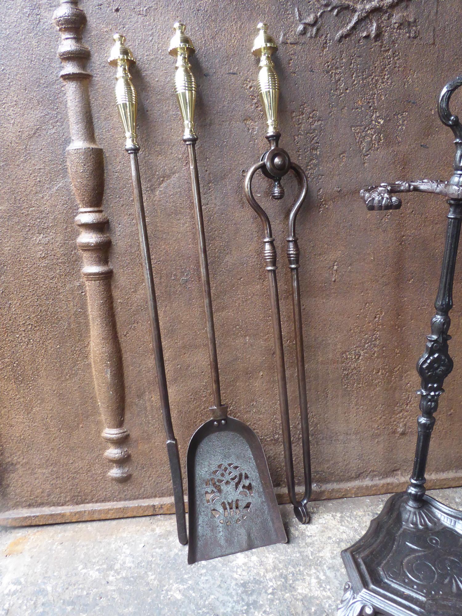Cast English Victorian Fireplace Tools or Fire Tools, 19th Century