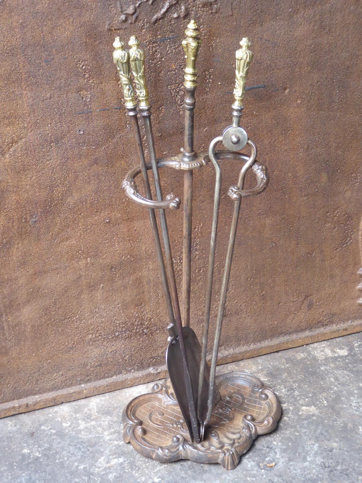Cast 19th Century English Victorian Fireplace Tools or Fire Tools