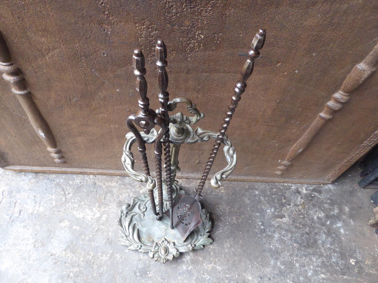 Forged 19th Century English Victorian Fireplace Tools or Fire Tools