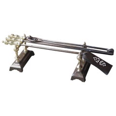 Antique 19th Century English Victorian Fireplace Tools or Fire Tools