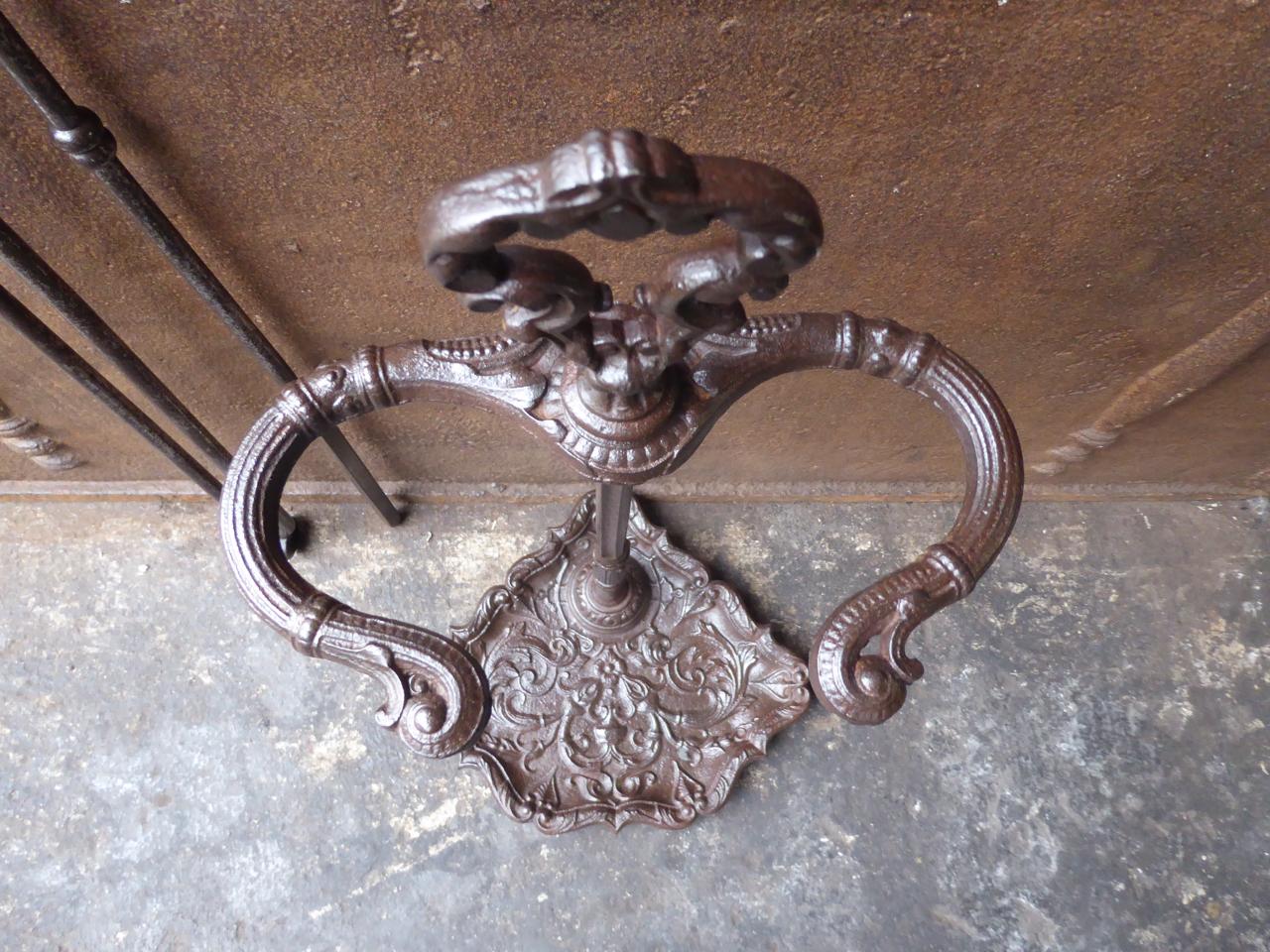 Iron 19th Century English Victorian Fireplace Tools or Fireplace Toolset For Sale