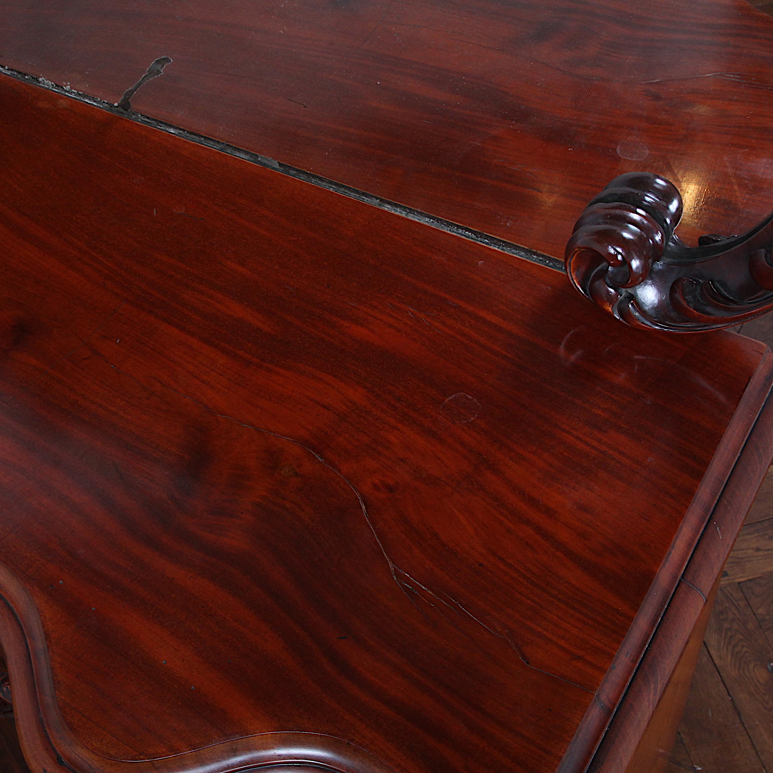 19th Century English Victorian Flame Mahogany Sideboard Buffet 5