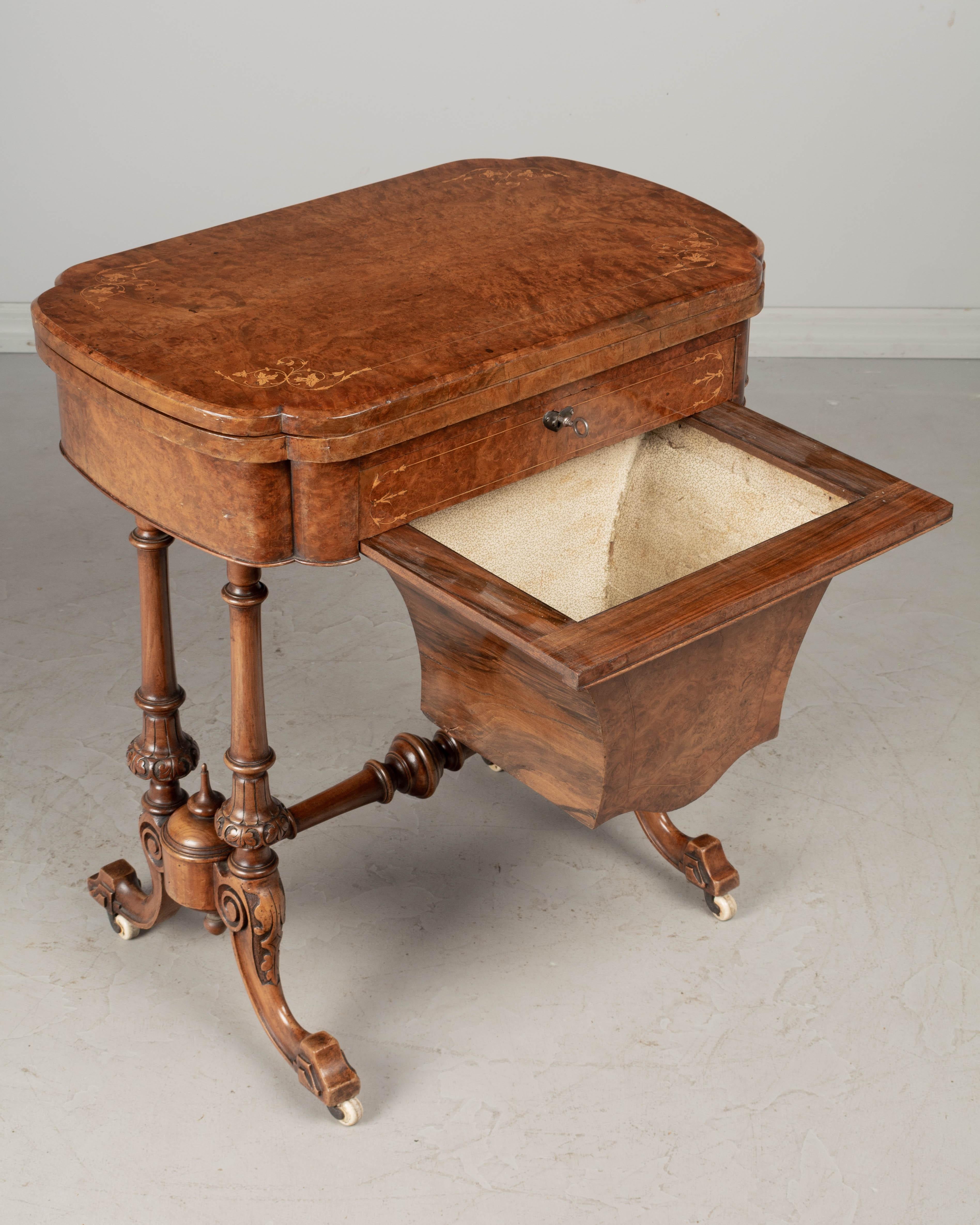 Mahogany 19th Century English Victorian Folding Game Table